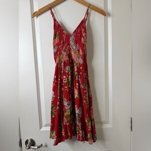 Angie Red Floral Print Mini Dress